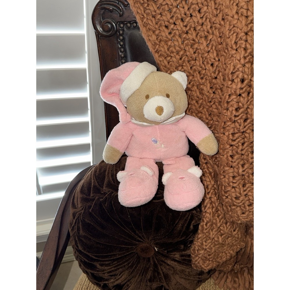 Blankets and Beyond Pink Teddy Bear 10"  Stuffed Plush Lovey Slipper Toy